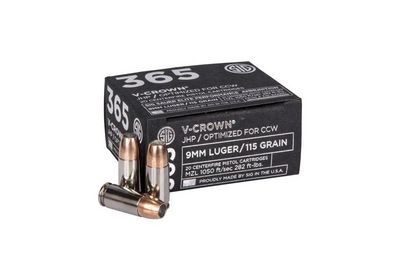 Sig Sauer 365 V Crown 115gr 9mm FMJ 20rd Box