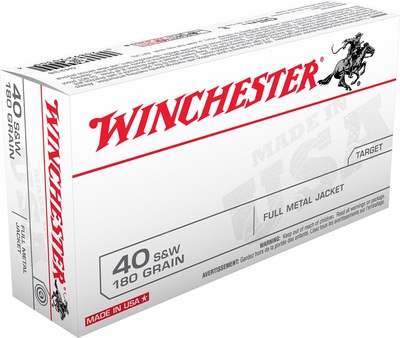 Winchester White Box 180gr 40 S&W FMJ 50rd Box