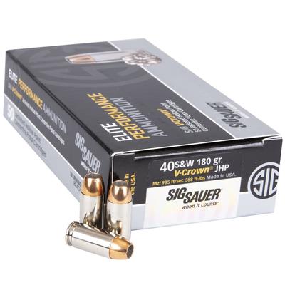 Sig Sauer Elite V-Crown 180gr 40 S&W JHP 50rd Box