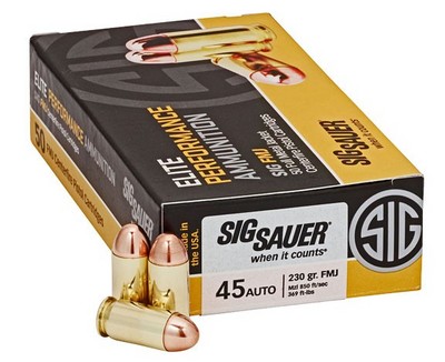 Sig Sauer Elite Performance 45 ACP 230gr FMJ 50rd Box